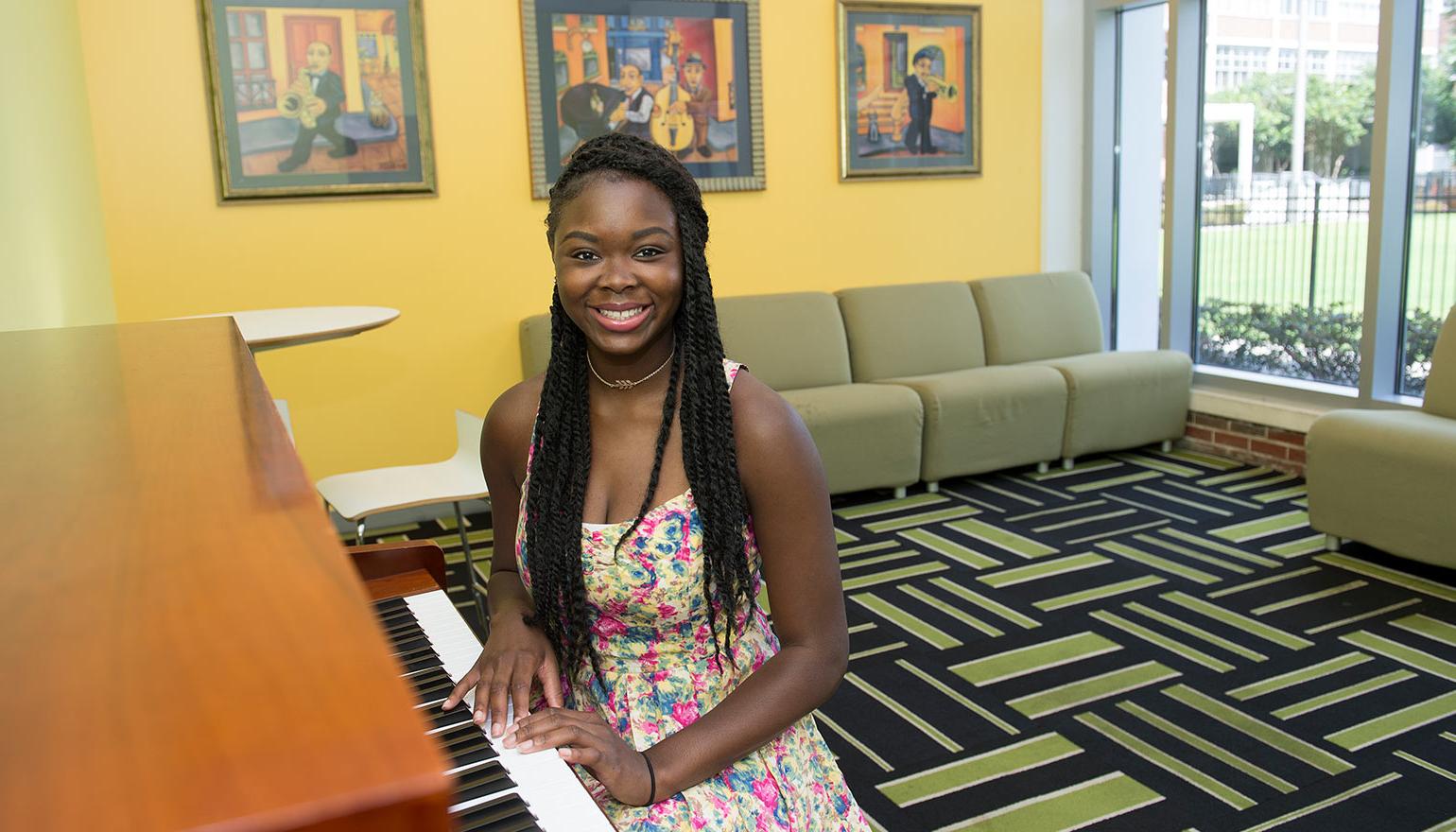 Girl playing piano